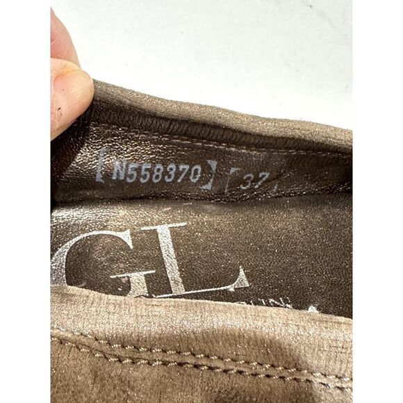 AGL Women's Reptile Print Suede Leather Ballet Flats Taupe Size 37 - Picture 13 of 13